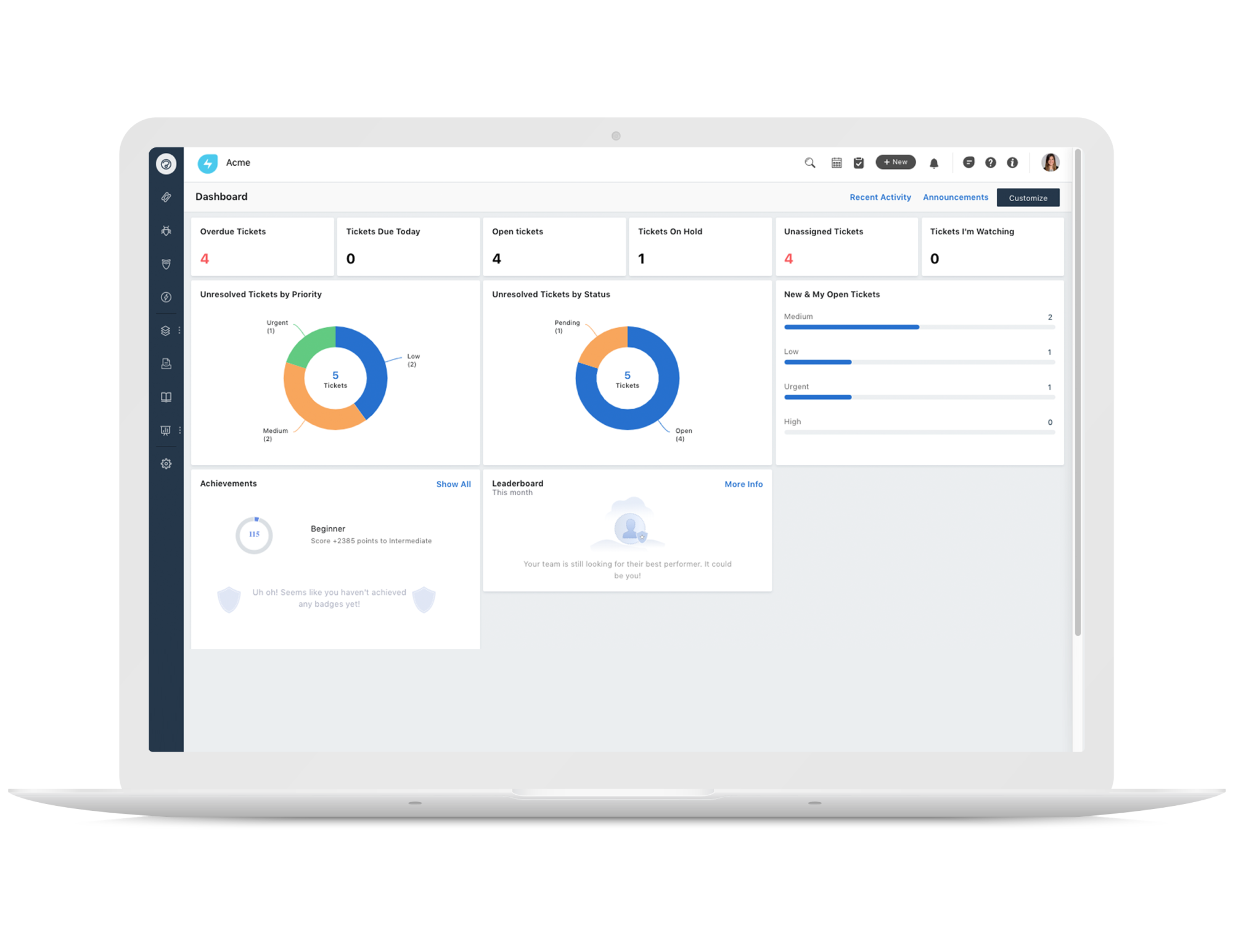 Freshervice custom dashboard reporting