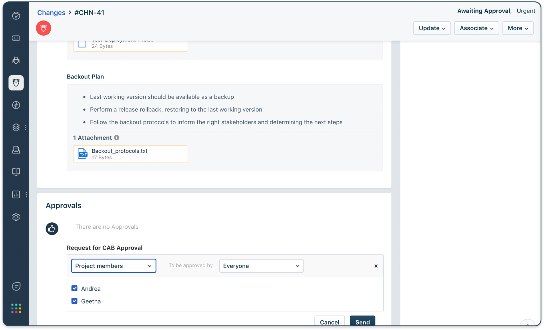 Project Specs View