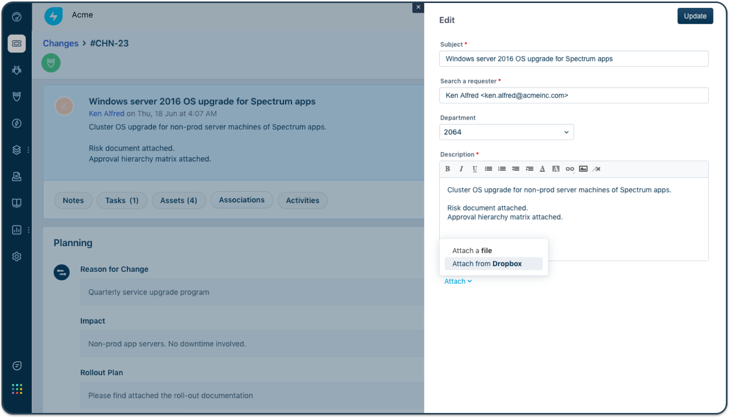Dropbox Integration | Sign Up for Freshservice ITSM Software