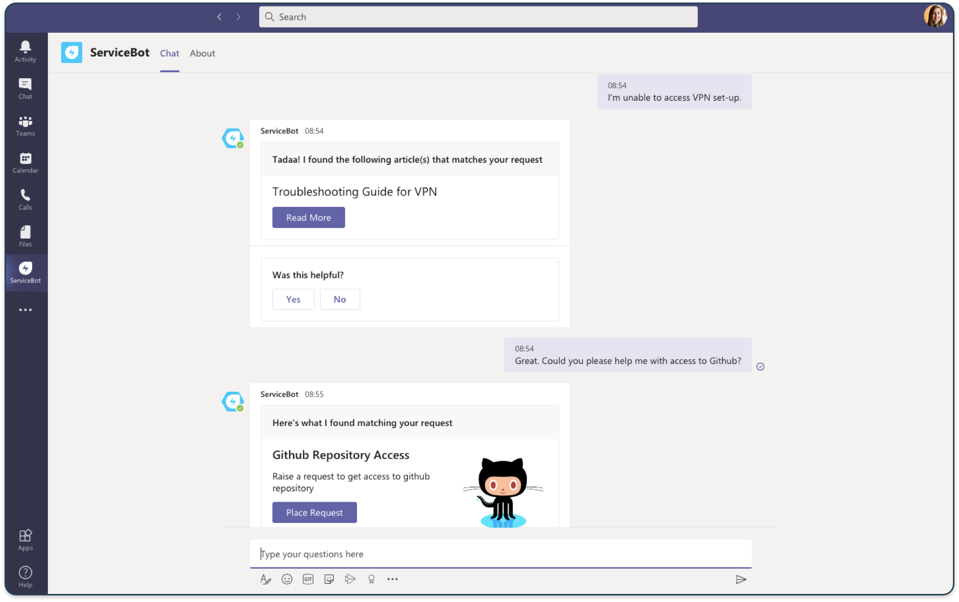 virtual agent screenshot 1