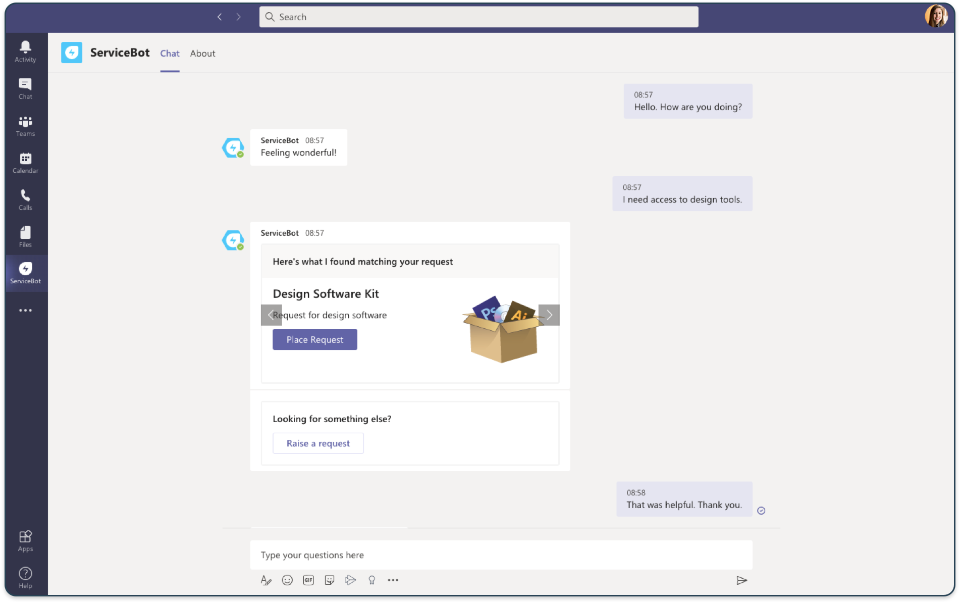 virtual agent screenshot 2