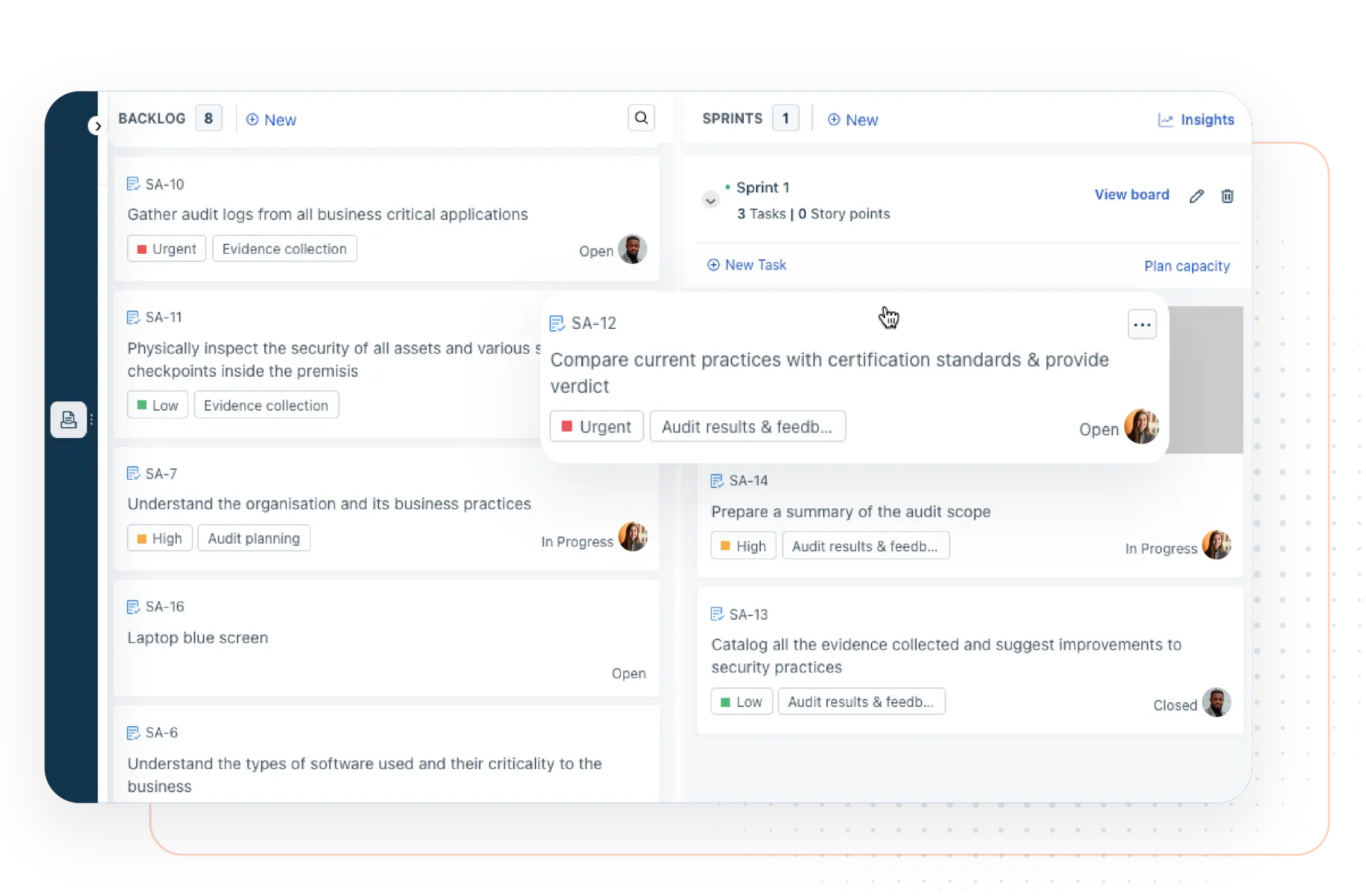 Kanban board in Freshservice for agile project management Screenshot